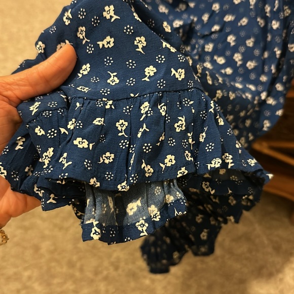 Faithful the Brand Blue Noemie ruffle slip dress XS (Lulus) - Picture 6 of 9